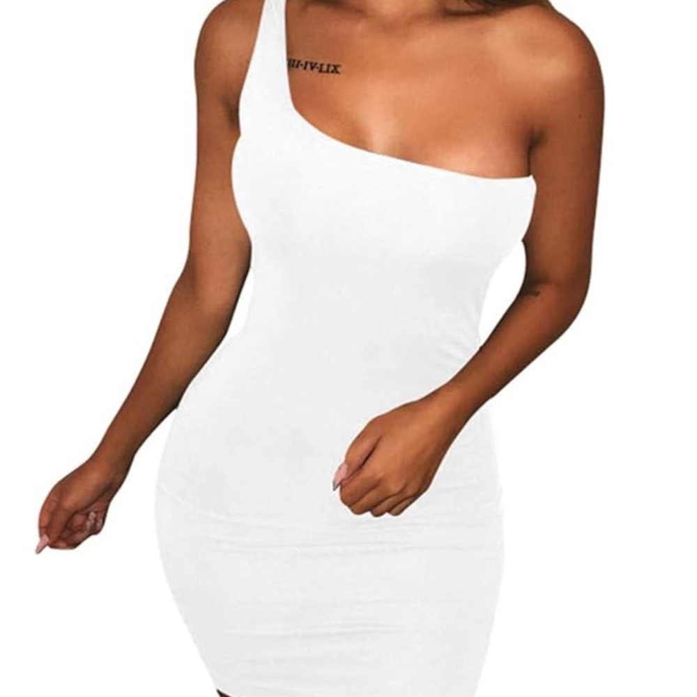 CUT OUT MINI DRESS white